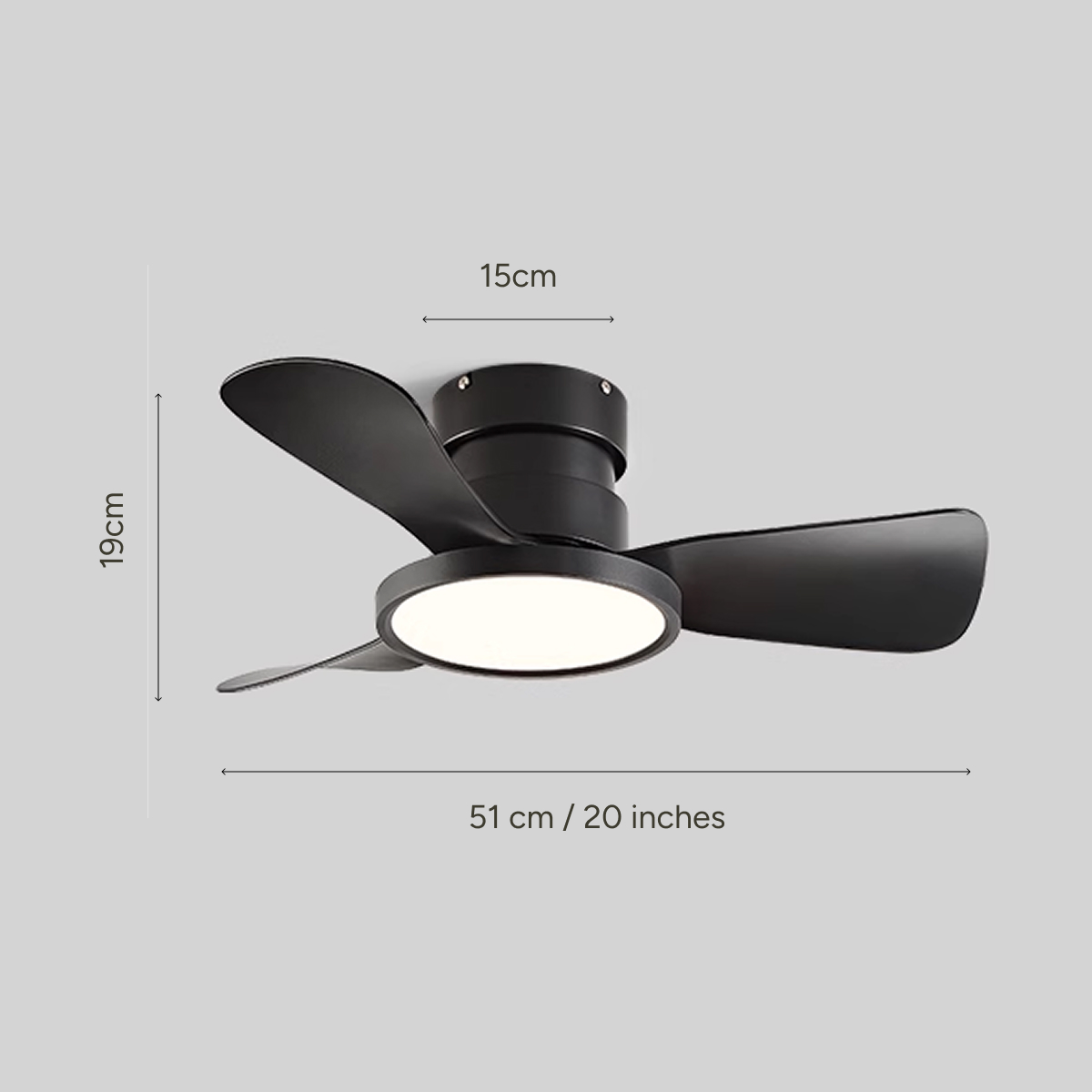 20" Ceiling Fan (Black)
