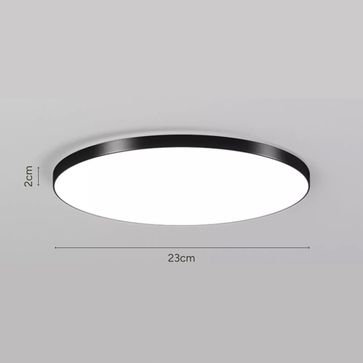 23cm Flat Round Ceiling Light 12W (Black)