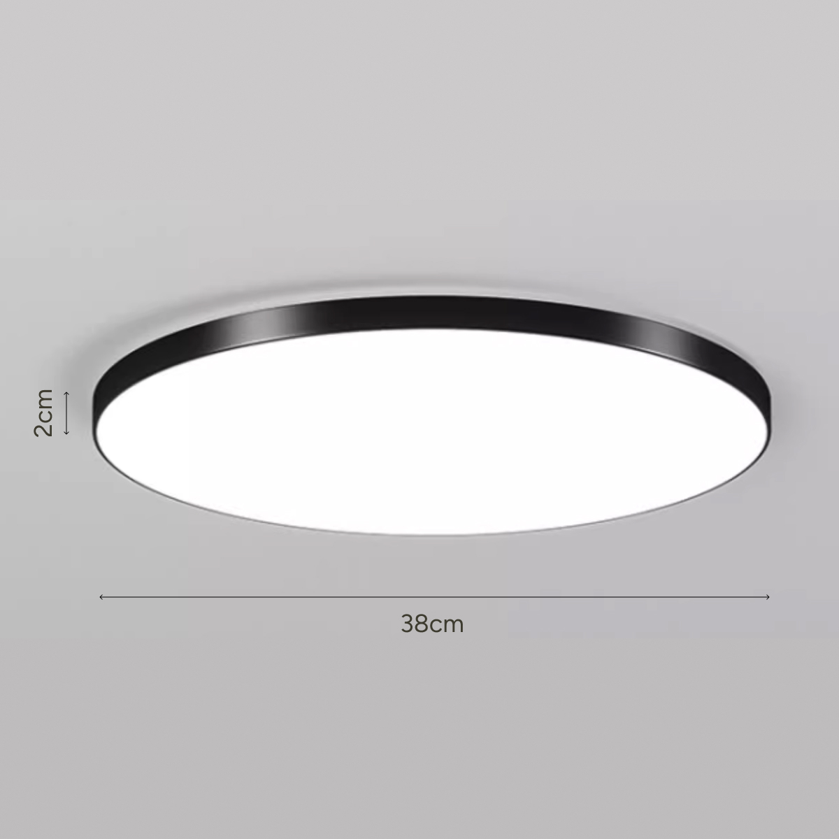38cm Flat Round Ceiling Light 36W (Black)