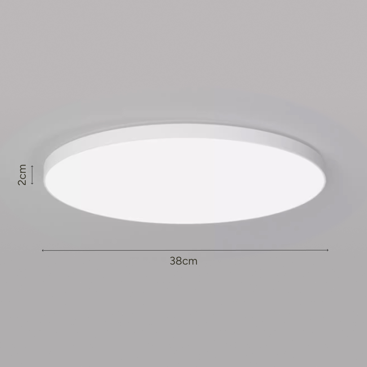 Round Flat Ceiling Light 38cm 36W (White)